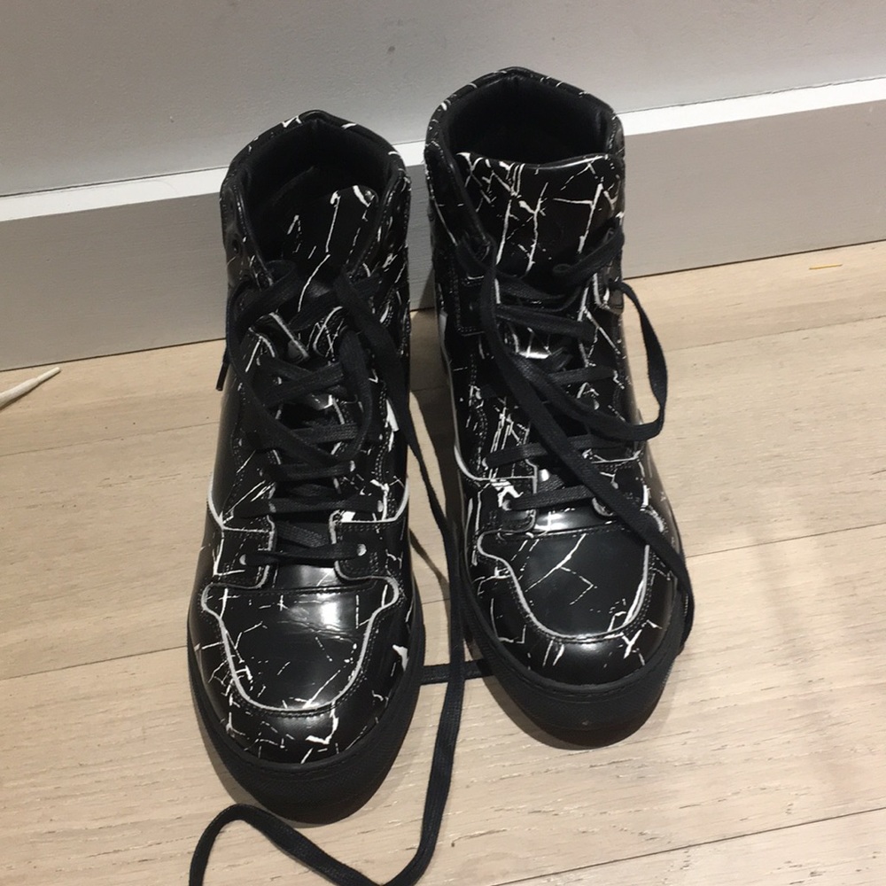 BALENCIAGA marble high top sneaker